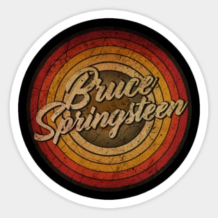 arjunthemaniac,circle retro faded Bruce Springsteen Sticker